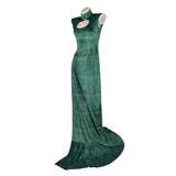 Boa Hancock Cosplay Costume Green Qipao Adult Female Halloween Carnival Costume
