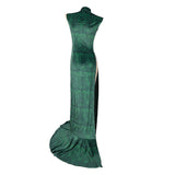 Boa Hancock Cosplay Costume Green Qipao Adult Female Halloween Carnival Costume