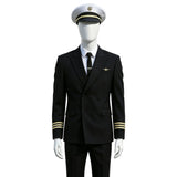 Catch Me If You Can Cosplay Costume Frank Abagnale Black Captain Uniform Adult Male Halloween Carnival Costume