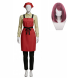 Smoking Behind the Supermarket with You Cosplay Costume Yamada Red Clerk Uniform Adult Female Halloween Carnival Costume