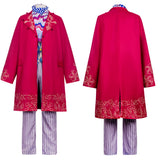 Charlie and the Chocolate Factory Cosplay Costume Young Willy Wonka Red Outfit Adult Male Halloween Carnival Costume