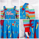Child's Play Cosplay Costume Chucky Blue Outfit Adult Female Halloween Carnival Costume