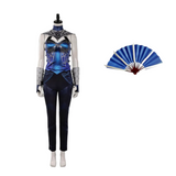 Movie Mortal Kombat 2 Kitana Blue Outfit Adult Female Halloween Carnival Costume
