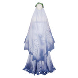 Corpse Bride Cosplay Costume Emily White and Blue Dress Adult Female Halloween Carnival Costume