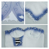 Corpse Bride Cosplay Costume Emily White and Blue Dress Adult Female Halloween Carnival Costume