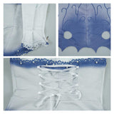 Corpse Bride Cosplay Costume Emily White and Blue Dress Adult Female Halloween Carnival Costume