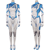 Marvel Rivals Susan Storm Cosplay Costume Fantastic Four Invisible Woman Jumpsuit Adult Female Blue WhiteOutfits Halloween Carnival Suit