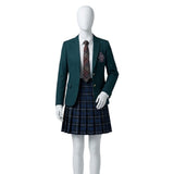 Coven Academy Cosplay Costume Green School Uniform Adult Female Halloween Carnival Costume