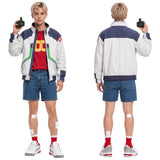 Cyberpunk Cosplay Costume Roman Carax White Coat Outfit Adult Male Halloween Carnival Costume