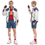 Cyberpunk Cosplay Costume Roman Carax White Coat Outfit Adult Male Halloween Carnival Costume
