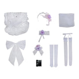 DATE A LIVE Cosplay Costume Tokisaki Kurumi White Wedding Dress Adult Female Halloween Carnival Costume