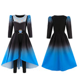 Descendants Cosplay Costume Chloe Charming Kids Children Black and Blue Dress Halloween Carnival Costume