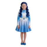 Descendants Cosplay Costume Evie Blue Dress Kids Children Halloween Carnival Costume