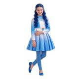 Descendants Cosplay Costume Evie Blue Dress Kids Children Halloween Carnival Costume
