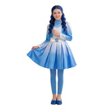 Descendants Cosplay Costume Evie Blue Dress Kids Children Halloween Carnival Costume