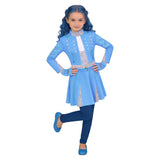 Descendants Cosplay Costume Evie Kids Children Blue Outfit Halloween Carnival Costume
