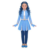 Descendants Cosplay Costume Evie Kids Children Blue Outfit Halloween Carnival Costume