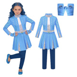 Descendants Cosplay Costume Evie Kids Children Blue Outfit Halloween Carnival Costume