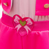 Descendants Cosplay Costume Pink Kids Children Pink Pantsuit Halloween Carnival Costume