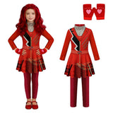 Descendants Cosplay Costume Red Kids Children Red Outfit Halloween Carnival Costume