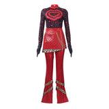 Descendants Cosplay Costume Red Red Polka Dot Top Set Adult Female Halloween Carnival Costume