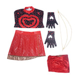 Descendants Cosplay Costume Red Red Polka Dot Top Set Adult Female Halloween Carnival Costume