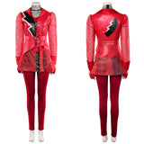 Descendants Cosplay Costume Red Women Red Leather Suit Adult Female Halloween Carnival Costume