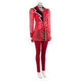 Descendants Cosplay Costume Red Women Red Leather Suit Adult Female Halloween Carnival Costume