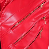 Descendants Cosplay Costume Red Women Red Leather Suit Adult Female Halloween Carnival Costume