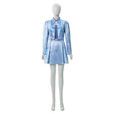 Descendants: Wicked Wonderland Cosplay Costume Blue Blue Printed Set Adult Female Halloween Carnival Costume