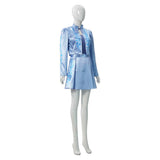 Descendants: Wicked Wonderland Cosplay Costume Blue Blue Printed Set Adult Female Halloween Carnival Costume