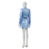 Descendants: Wicked Wonderland Cosplay Costume Blue Blue Printed Set Adult Female Halloween Carnival Costume