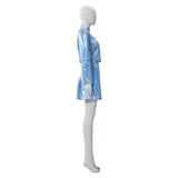 Descendants: Wicked Wonderland Cosplay Costume Blue Blue Printed Set Adult Female Halloween Carnival Costume