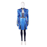 Descendants: Wicked Wonderland Cosplay Costume Chloe Blue Leather Outfit Adult Female Halloween Carnival Costume
