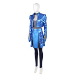 Descendants: Wicked Wonderland Cosplay Costume Chloe Blue Leather Outfit Adult Female Halloween Carnival Costume