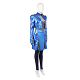Descendants: Wicked Wonderland Cosplay Costume Chloe Blue Leather Outfit Adult Female Halloween Carnival Costume