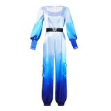 Descendants: Wicked Wonderland Cosplay Costume Chloe Charming Blue Jumpsuit Adult Female Halloween Carnival Costume