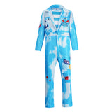 Descendants: Wicked Wonderland Cosplay Costume Mr. Smee Blue Outfit Adult Male Halloween Carnival Costume