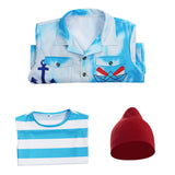 Descendants: Wicked Wonderland Cosplay Costume Mr. Smee Blue Outfit Adult Male Halloween Carnival Costume