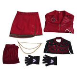 Descendants: Wicked Wonderland Cosplay Costume Red Red Heart-print Outfit Adult Female Halloween Carnival Costume