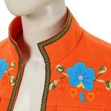 Descendants: Wicked Wonderland Luis Madrigal Orange Embroidered  Vest Adult Male Halloween Carnival Costume
