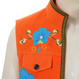 Descendants: Wicked Wonderland Luis Madrigal Orange Embroidered  Vest Adult Male Halloween Carnival Costume