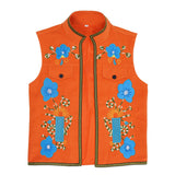 Descendants: Wicked Wonderland Luis Madrigal Orange Embroidered  Vest Adult Male Halloween Carnival Costume