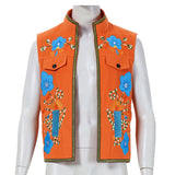 Descendants: Wicked Wonderland Luis Madrigal Orange Embroidered  Vest Adult Male Halloween Carnival Costume