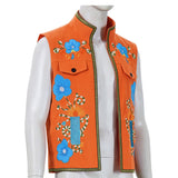 Descendants: Wicked Wonderland Luis Madrigal Orange Embroidered  Vest Adult Male Halloween Carnival Costume