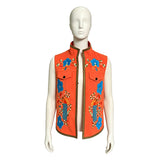 Descendants: Wicked Wonderland Luis Madrigal Orange Embroidered  Vest Adult Male Halloween Carnival Costume