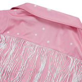 Dolly Parton Cosplay Costume Pink Fringe Set Adult Female Halloween Carnival Costume