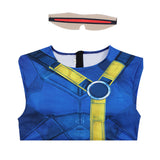 Doomsday Cosplay Costume Cyclops  Blue Jumpsuit Adult Male Halloween Carnival Costume