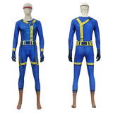 Doomsday Cosplay Costume Cyclops  Blue Jumpsuit Adult Male Halloween Carnival Costume