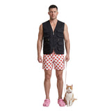 Dungeon Crawler Carl Cosplay Costume Carl Black Vest and Polka Dot Shorts Adult Male Halloween Carnival Costume